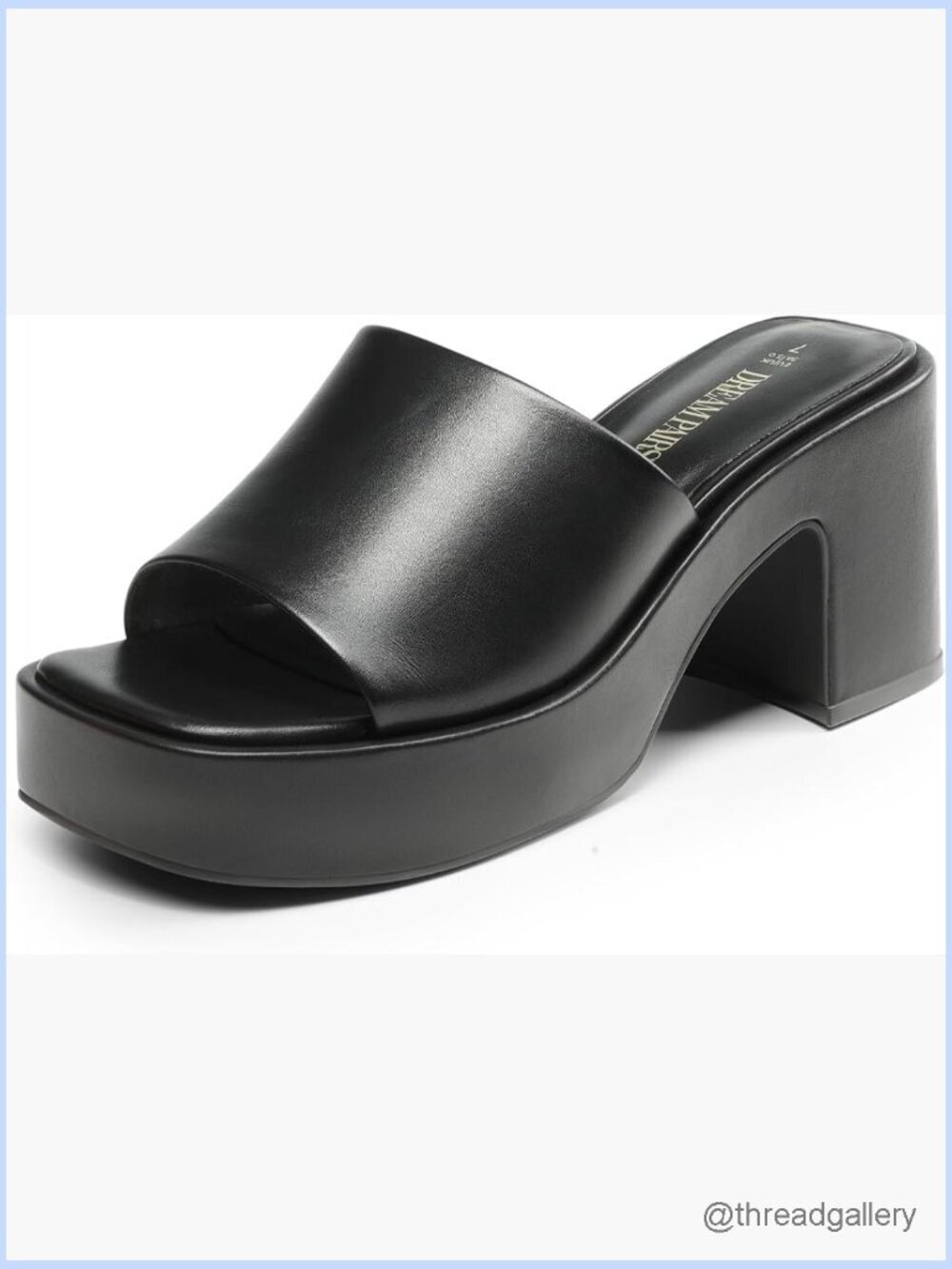Chunky Platform Heels Square Open Toe Slip On Block Heel Sandals